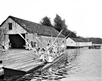 1913 Yale University ROWING CREW TEAM Photo Picture Nautical Art Photograph Print Boathouse 8x10, 8.5x11, 11x14 or 16x20 (Y2)