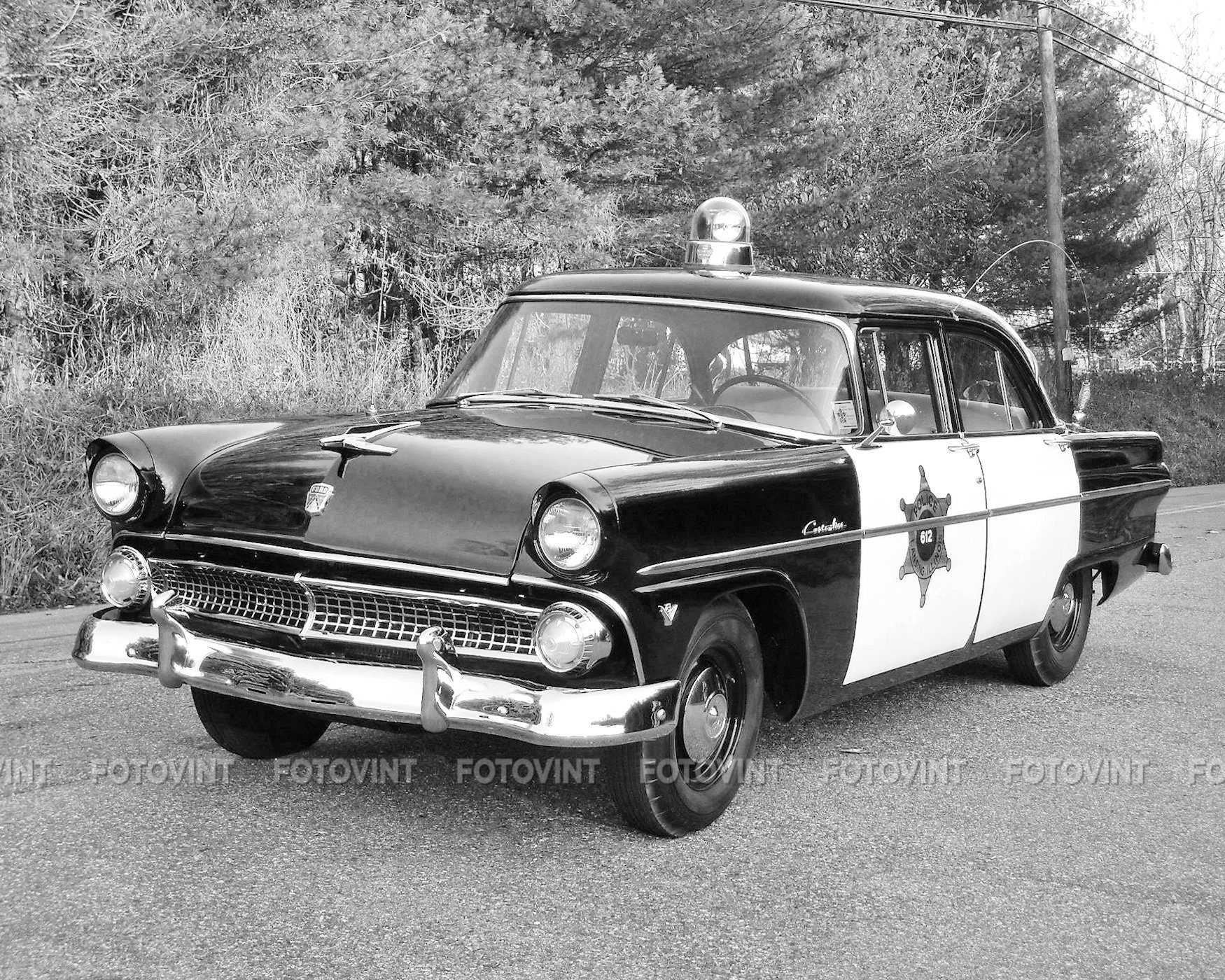 Vintage POLICE CAR Photo Picture 1955 Ford Customline Cop Etsy