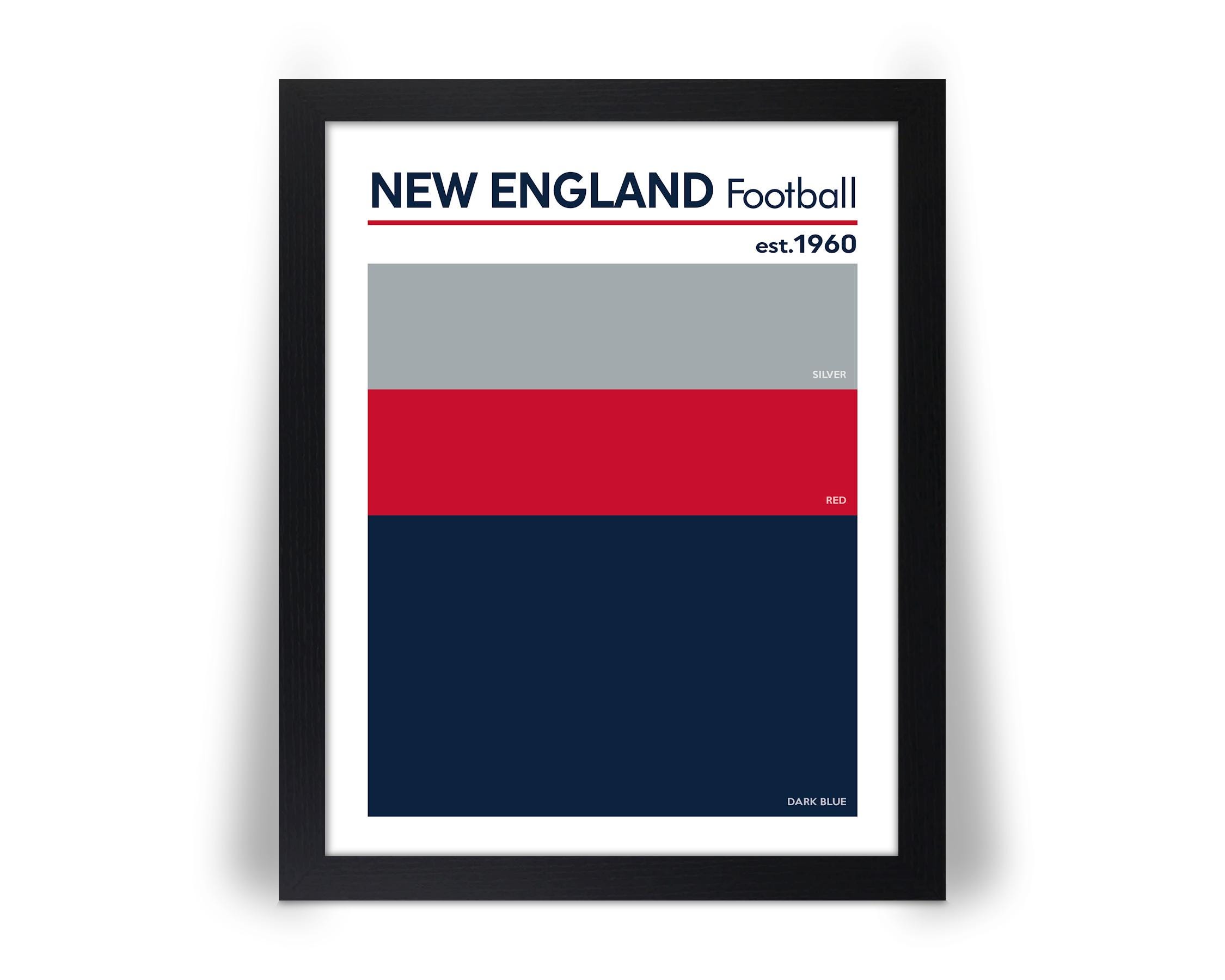 NEW ENGLAND PATRIOTS comparable Football Color Swatch Photo Picture Poster Print in 8x10, 8.5x11, 11x14 or 16x20 Framed Option 8x10 or 11x14