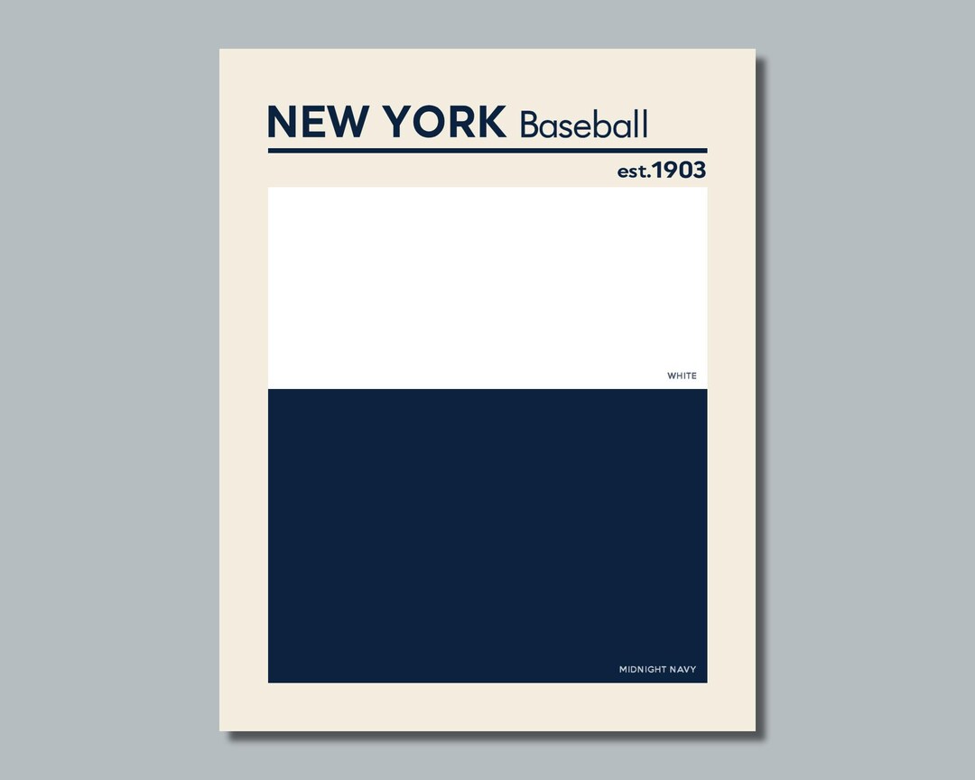 NEW YORK YANKEES Comparable Baseball Color Swatch Photo Picture Poster