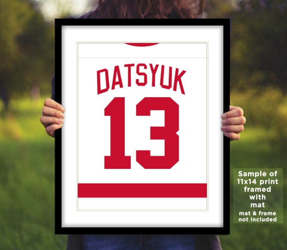 Lot of 2 Signed Redwings Hockey Jerseys Framed Datsyuk and