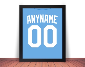 Framed KANSAS CITY ROYALS comparable Photo Picture "Any Name & Number" Custom Baseball Poster 8x10 or 11x14 - White, Blue or Gray (kan jz b)