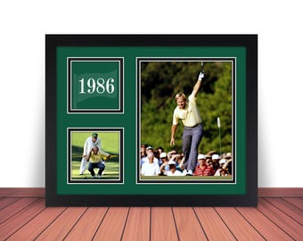 Framed JACK NICKLAUS 1986 Masters Putt Collage Photo Picture GOLF Golfer Golfing Augusta Poster Print in 8x10 or 11x14 (J1)