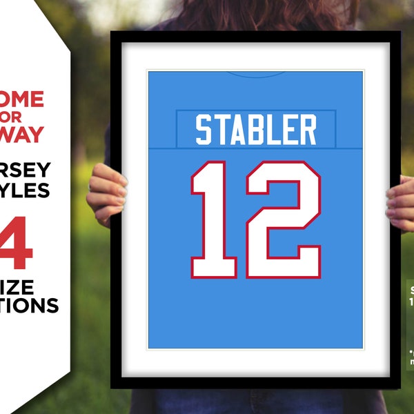 KEN STABLER Jersey Photo Picture Art HOUSTON Oilers Throwback Football Poster Print 8x10, 8.5x11, 11x14 or 16x20 (houjers)