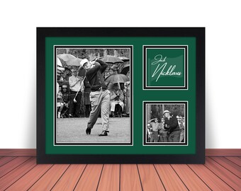 Framed JACK NICKLAUS Collage Photo Picture GOLF Golfer Golfing Poster Print in 8x10 or 11x14 (J4)