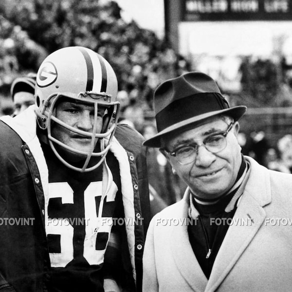 Ray Nitschke & Vince Lombardi GREEN BAY PACKERS Photo Picture Lambeau Legends Football Photograph Print 8x10, 8.5x11, 11x14, 16x20 (RN3)