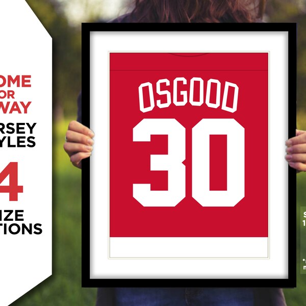 CHRIS OSGOOD Jersey Photo Picture Art DETROIT Red Wings Hockey Poster Print 8x10, 8.5x11, 11x14 or 16x20 (detjers)