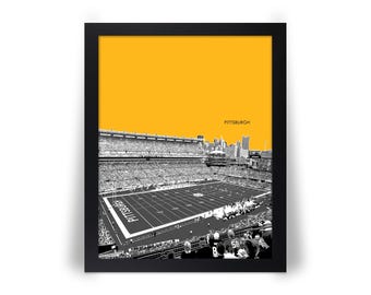 PITTSBURGH STEELERS Heinz Field Photo Picture Football City SKYLINE Print 8x10, 8.5x11, 11x14, 11x17, 16x20 with Framed Option