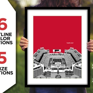 RAYMOND JAMES Stadium Photo Picture Tampa Bay BUCCANEERS Football Skyline Poster Print 8x10, 8.5x11, 11x14, 11x17 or 16x20 nfl