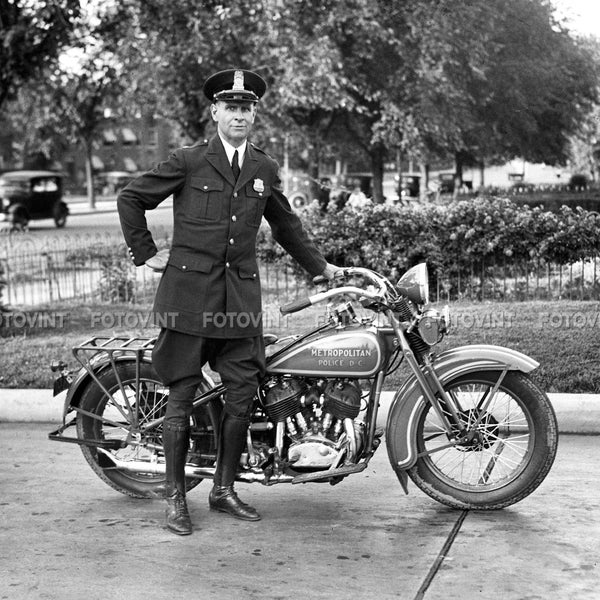 1932 Motorcycle POLICE OFFICER Harley Photo Picture Washington DCPD Vintage Cop Photograph Print 8x10, 8.5x11, 11x14, 16x20 (POL6)
