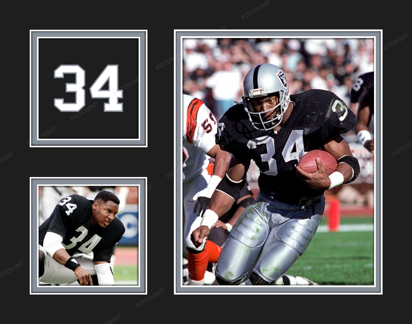 Bo Jackson Oakland Raiders Poster Canvas Frame Kids Wall 