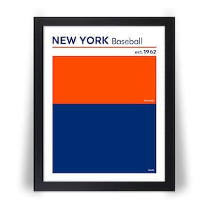 NEW YORK METS comparable Baseball Color Swatch Photo Picture Poster Print in 8x10, 8.5x11, 11x14 or 16x20 / Framed Option in 8x10 or 11x14