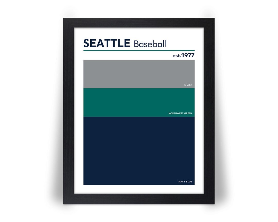 SEATTLE MARINERS Comparable BASEBALL Color Swatch Photo Picture Poster ...