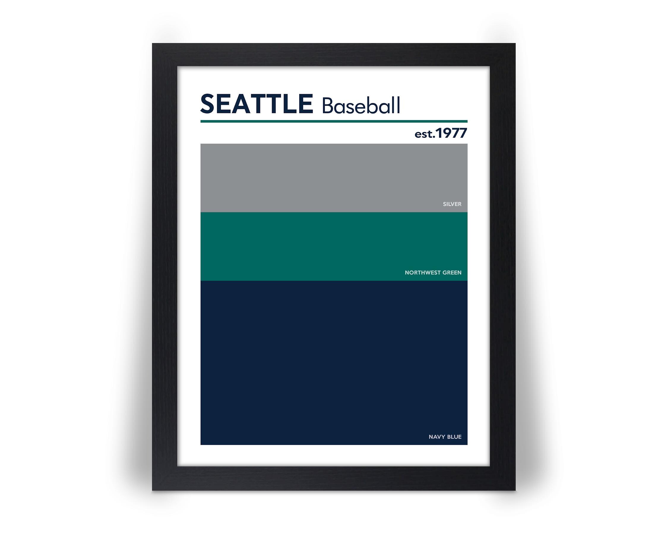 SEATTLE MARINERS Comparable BASEBALL Color Swatch Photo Picture Poster ...