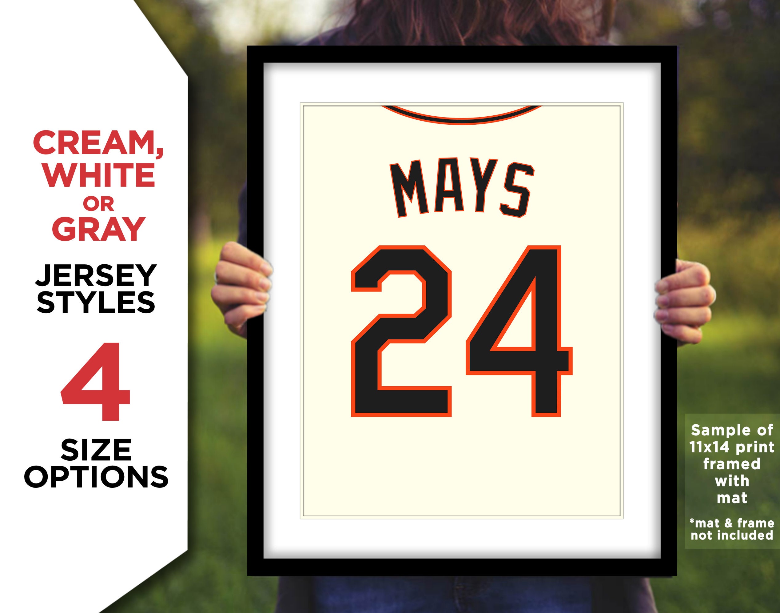 WILLIE MAYS Jersey Photo Picture Art San Francisco Giants 