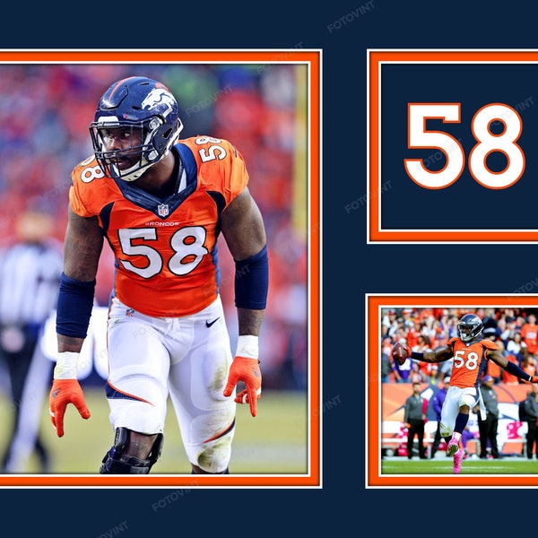 Von Miller DENVER BRONCOS Photo Poster Collage FOOTBALL Picture Print 8x10, 8.5x11, 11x14 or 16x20