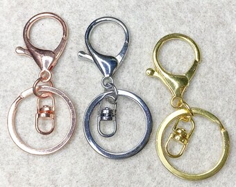 Rose gold and Gold Plated Key Ring Findings-3 color available 50pc 25mm Split Key Rings Keychain Split Rings Silver