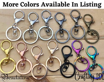 25 Keychains, Quality Checked, *Read Description*, Lobster Claw Clasp, Swivel, Split Ring Gold, Silver, Black, Rainbow, Rose, Bronze