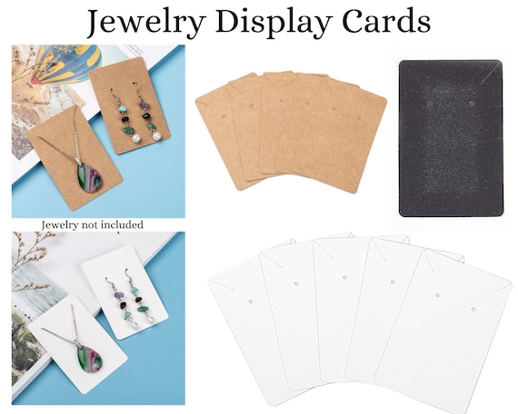 100 Kraft Product Display Cards, White, Brown, Black, Burlywood, 9x6cm, Price Tags, Labels, DIY Display, Product Jewelry Display, Blank