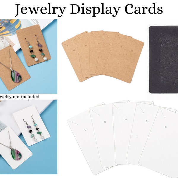 100 Kraft Product Display Cards, White, Brown, Black, Burlywood, 9x6cm, Price Tags, Labels, DIY Display, Product Jewelry Display, Blank