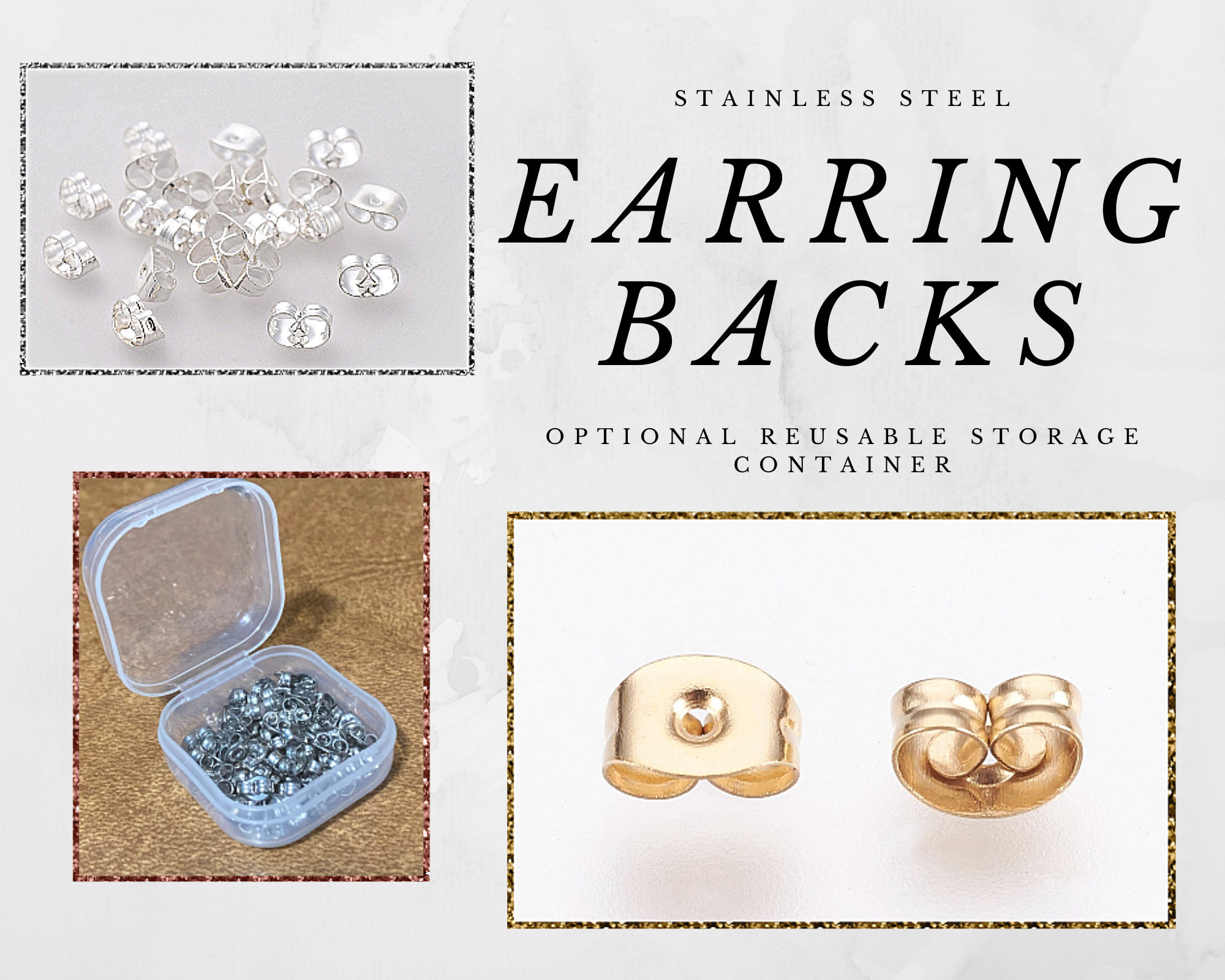 HYPOALLERGENIC EARRING BACKS(12 ct) – Earrings Etcetera