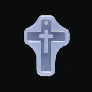 Cross Crucifix With Raised Inner Cross in the Center Mold, Resin Mold, Fondant, DIY Cake Decoration, UV Resin, Soap Making, DIY Jewelry