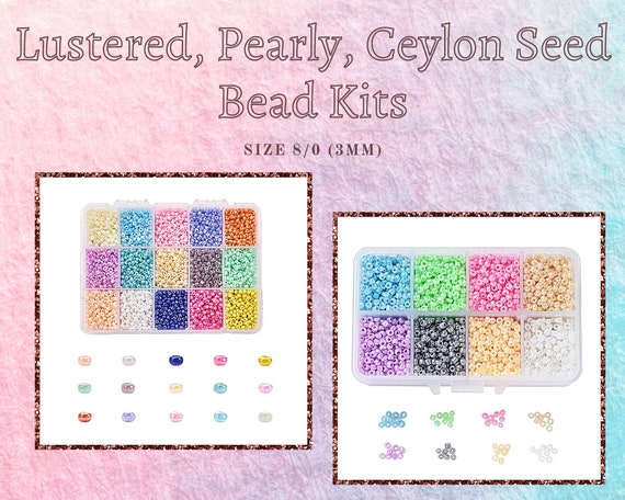 8 or 15 Colors Glass Seed Bead Kit, Size 8/0, 3mm, 42007500pcs