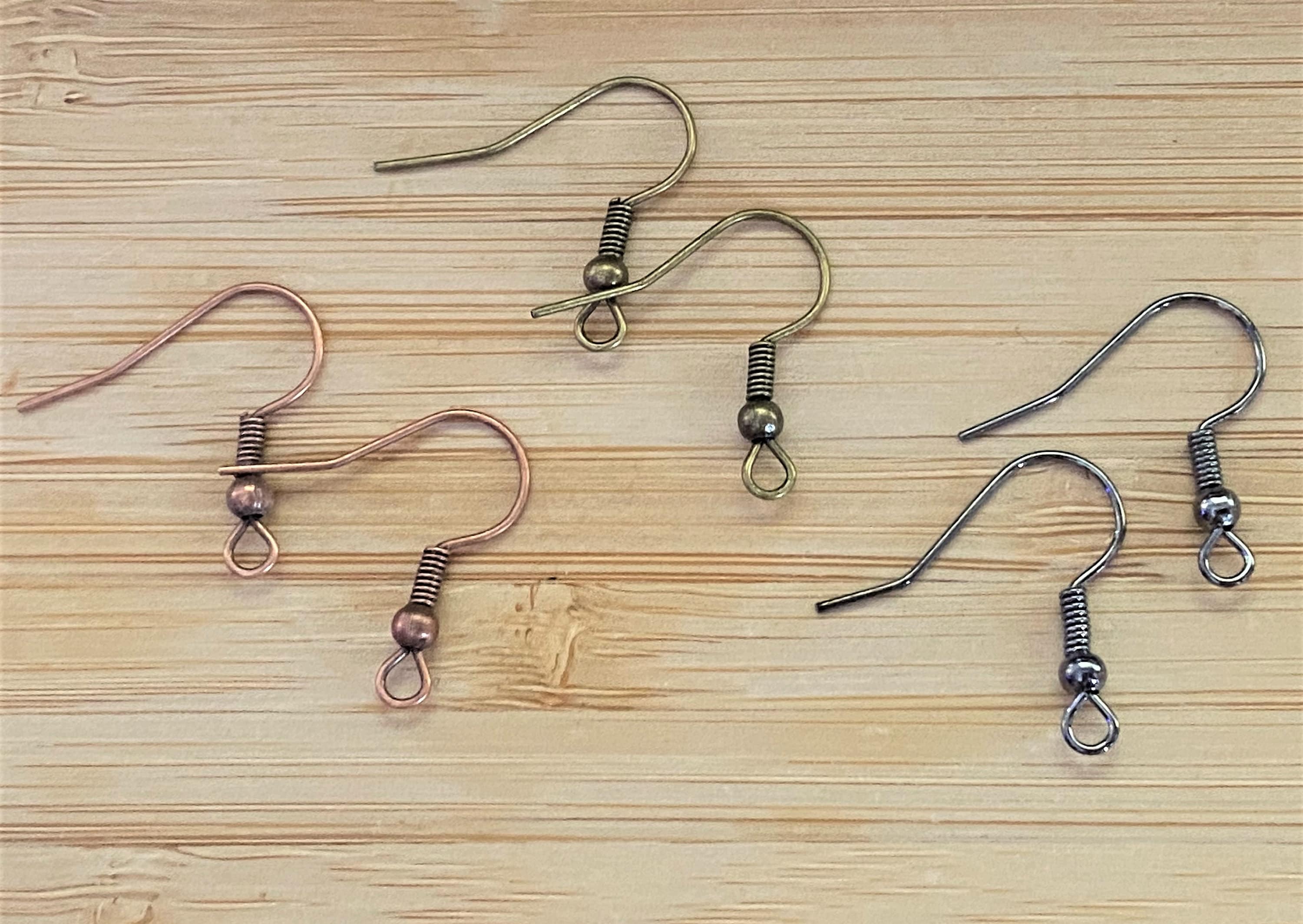 100Pcs Earring Findings Earrings Clasps Hooks Fittings DIY Jewelry Making  Alloy Hook Earring Accessories DIY Jewelry Ball Spring Alloy Coil Earring  Hypoallergenic Earring Fish Hooks Connectors 18mm Ear Wires  (Color:Silver/Gold )