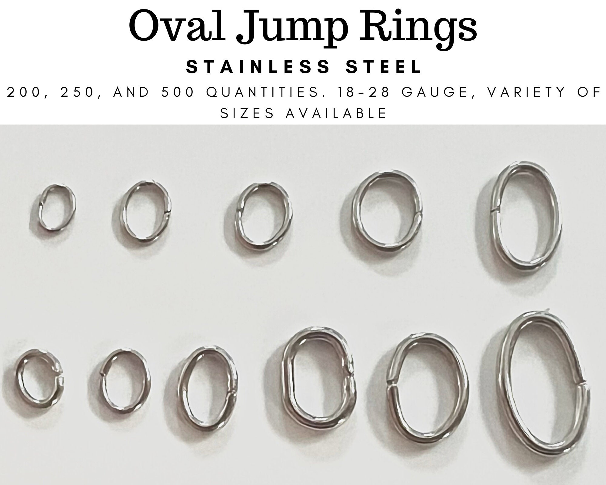 100 Sterling Silver Oval Jump Rings 20 Gauge 4x6mm