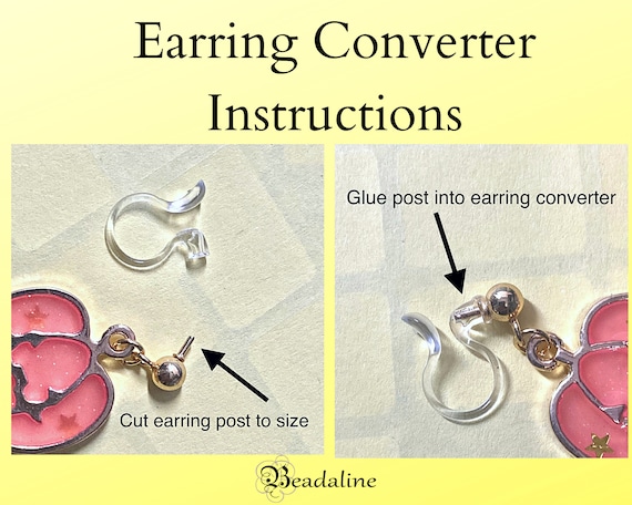1 Pair Clip on Earring Converters No-pierced Ears Turn Any Studs Into A Clip-On  TYU
