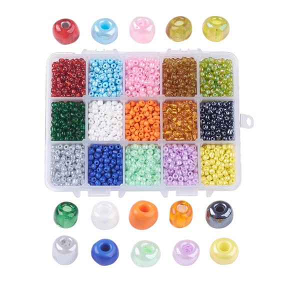 Lot de 260 perles en plastique - Mélange de perles - Effet strass -  Couleurs mélangées - 6 mm à 22 mm - Kit de bricolage R385 x 2