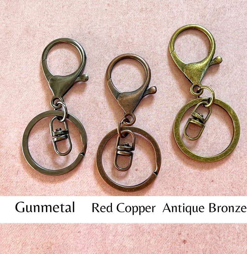 1, 5 or 10 Keychains, Quality Checked, *Read Description*, Swivel, Split Ring Gold, Red Copper, Silver, Black, Rainbow, Rose, Bronze image 3