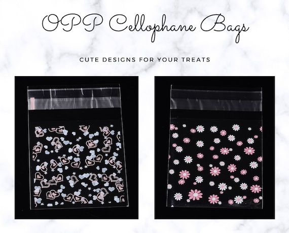 95~100 Heart & Star or Flower, ~7cm OPP Cellophane Resealable Bags for Bakery, Candle, Soap, Cookies, Treats, Gift Bag Spring, Valentine