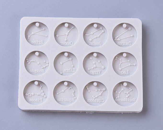12 Constellations Discs Mold Zodiac Signs Epoxy Resin Jewelry Silicone Molds New 12 Constellations Discs Mold Zodiac Signs Epoxy Resin Jewelry Silicone Molds New