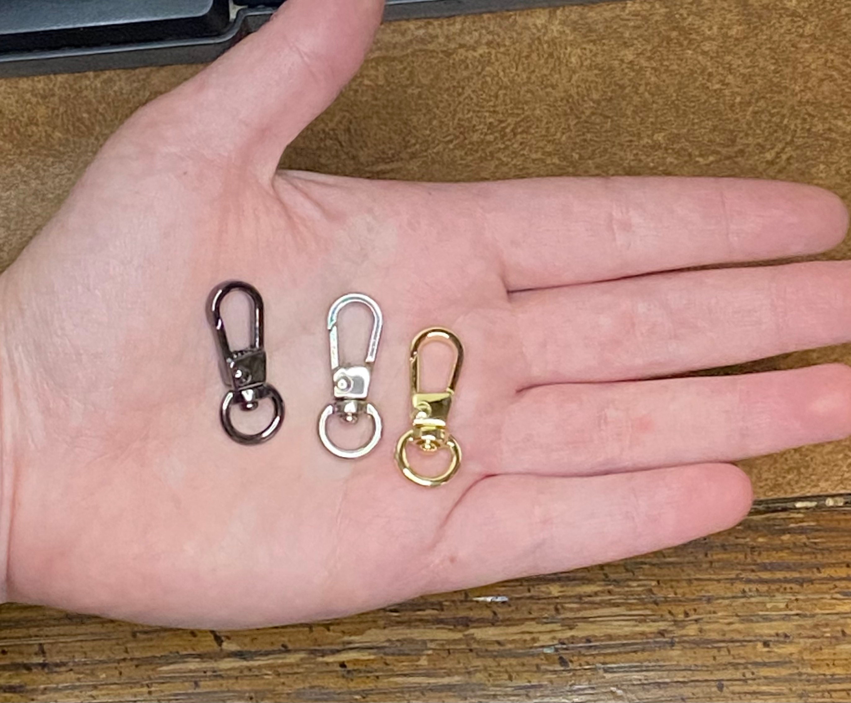 5, 10, or 15 Small Swivel Lobster Claw Clasps, Gold, Gunmetal, Silver  Platinum, Swivel Hooks, Alloy, 13x32mm, Strong Keychain quality Check -   Norway