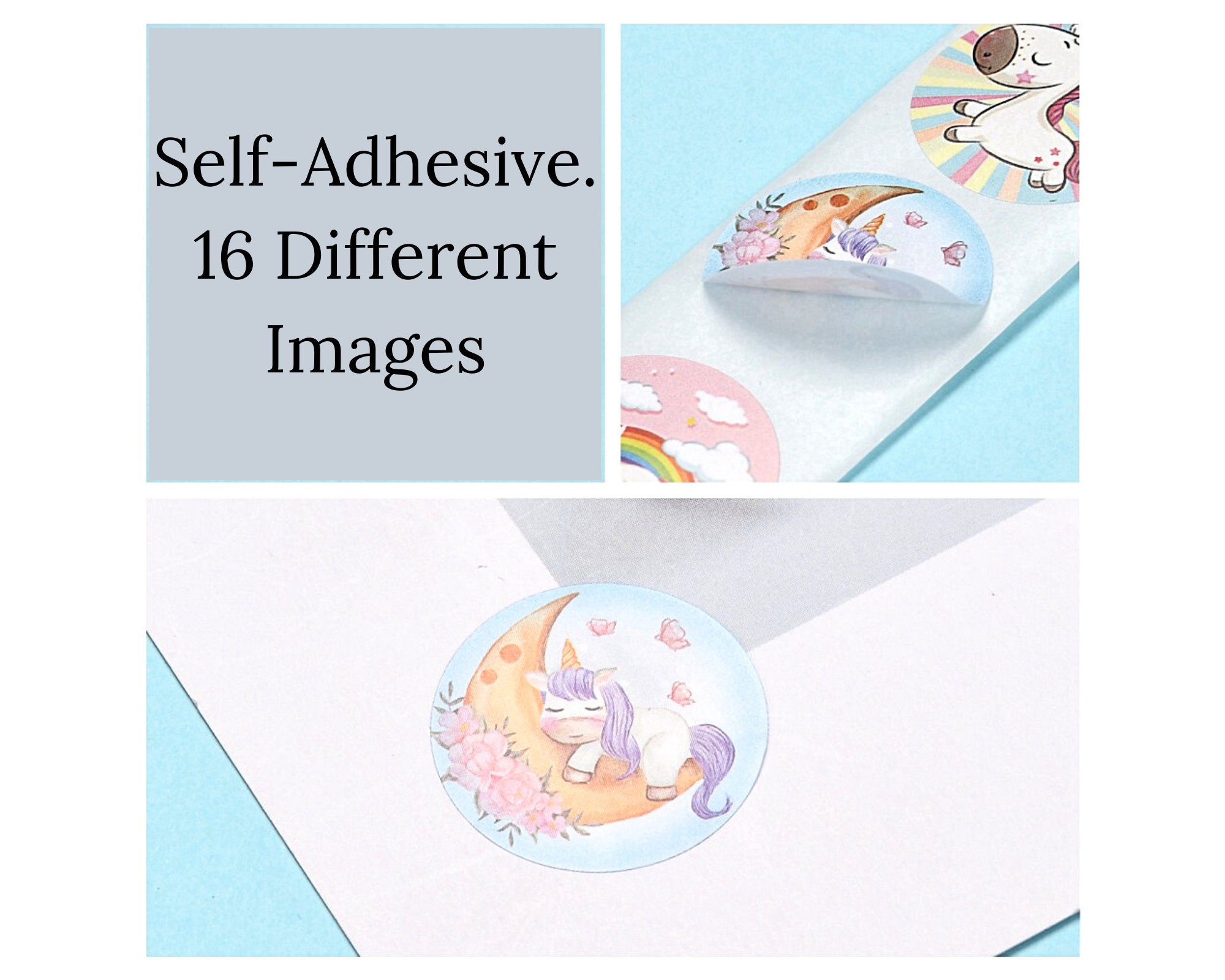 Buy 2Pcs Self Adhesive Animal Unicorn Small Stickers for Kids