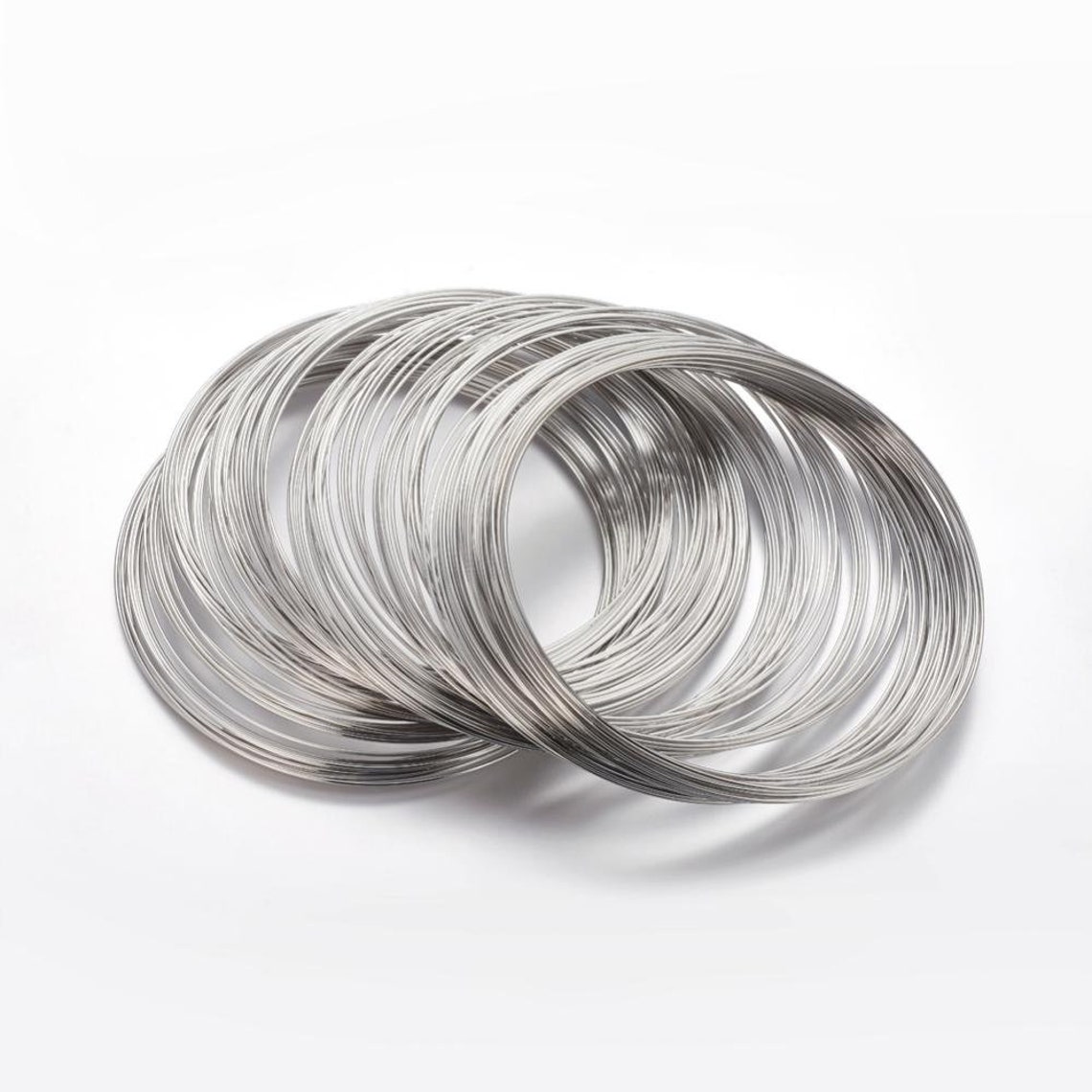 Silver Memory Wire 20 or 40 Loops Necklace Memory Wire Carbon Steel, Gold or Silver, 1mm ...