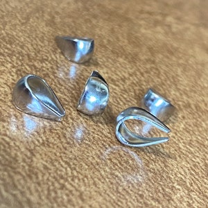 20 Ice Pick Bails, Center Line Design, Surgical Stainless Steel Pinch Bails for DIY Pendant Making, DIY Jewelry, 8.5x5.5mm, Tarnish-Free