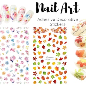 Nail Stickers, Fall Leaves, Autumn, Self-Adhesive, Nail Tip Decoration, Maple Leaves, Halloween, Festive Nail Art