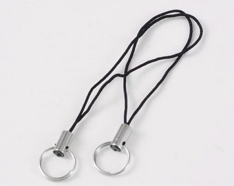 10, 15 oder 25 Nylonschnur, DIY Zipper Pull, DIY Handy Charms, Cord Loop, Zipper Pull, Mini Lanyard, Split Ring, 6cm, Schlüsselanhänger