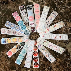 250 gemengde bedankstickers, 25 mm, 1 inch, grootte van het Amerikaanse kwartaal, zelfklevend, kaartverzegelaar, bedankkaart, uitnodigingen, cadeaulabel, bloemen, mix