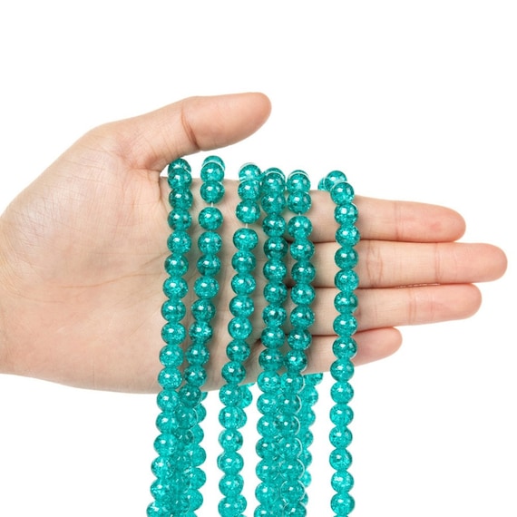 100 Clear, Black, Sea Green Turquoise, Dark Green, Mix, Crackled