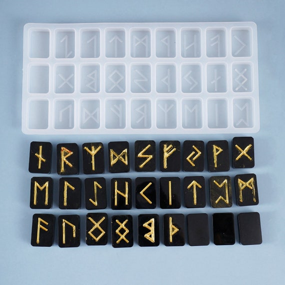 Runes, Futhark, Futhorc Silicone Mold, DIY Game Mold, Blocks, Gift Idea, DIY Candy Chocolate Candle Soap Resin Epoxy, Casting Mold