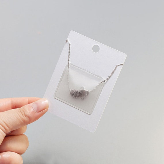 20 Plastic Necklace Display Pouches, Self-Adhesive, Holds loose Necklace Chains, Necklace Pockets, Envelopes, Clear, Product Display