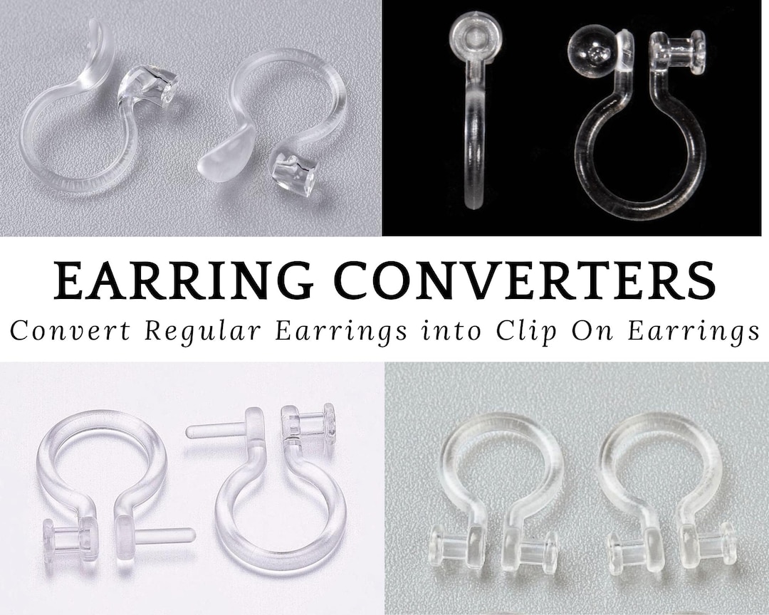 Buy 5, 10, 15 Pairs Plastic Earring Converters, Hypoallergenic, Change  Earring Post to Non-pierced Clip-ons, Clear, DIY *NOT for Heavy Earrings  Online