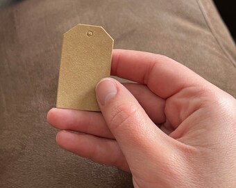 100 Kraft Product Hang Tag Cards, Price Tags, Brown, Burlywood, 5x3cm, Labels, DIY Display, Product Jewelry Display, Blank Gift Tags, Art