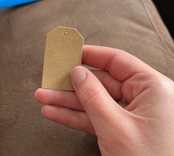 100 Kraft Product Hang Tag Cards, Price Tags, Brown, Burlywood, 5x3cm, Labels, DIY Display, Product Jewelry Display, Blank Gift Tags, Art