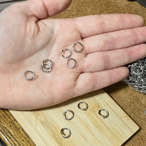 250 or 500 (approx.) 10mm Stainless Steel Open Jump Rings, 15 Gauge, 7mm Inner, 1.4mm thick, Large Connectors, DIY Jewelry, Keychain, Silver