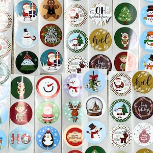 150 kerststickers, 25 mm, gemengde kerststickers, zelfklevend, kaartenverzegelaar, winter, 1 inch, bedankkaart, uitnodigingen, cadeaukaartjes