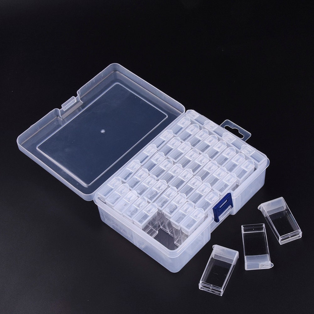 10 Grid Adjustable Transparent Jewelry Storage Box Ring Earring Beads Case  Plastic Portable Organizer Box 12.8 X 6.5 X 2.2cm Mini Container 